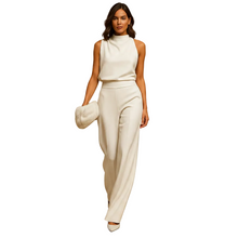 Load image into Gallery viewer, Women’s Halter Neck Wide Leg Jumpsuit for Evening Occasions kingzboutique.shop
