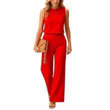 Load image into Gallery viewer, Round Neck Wide Leg Jumpsuit for Women with Flowing Fit kingzboutique.shop
