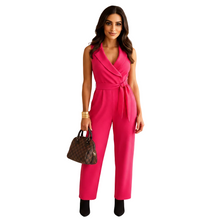 Load image into Gallery viewer, Wide Leg Wrap Jumpsuit for Women with Elegant Draped Waist kingzboutique.shop
